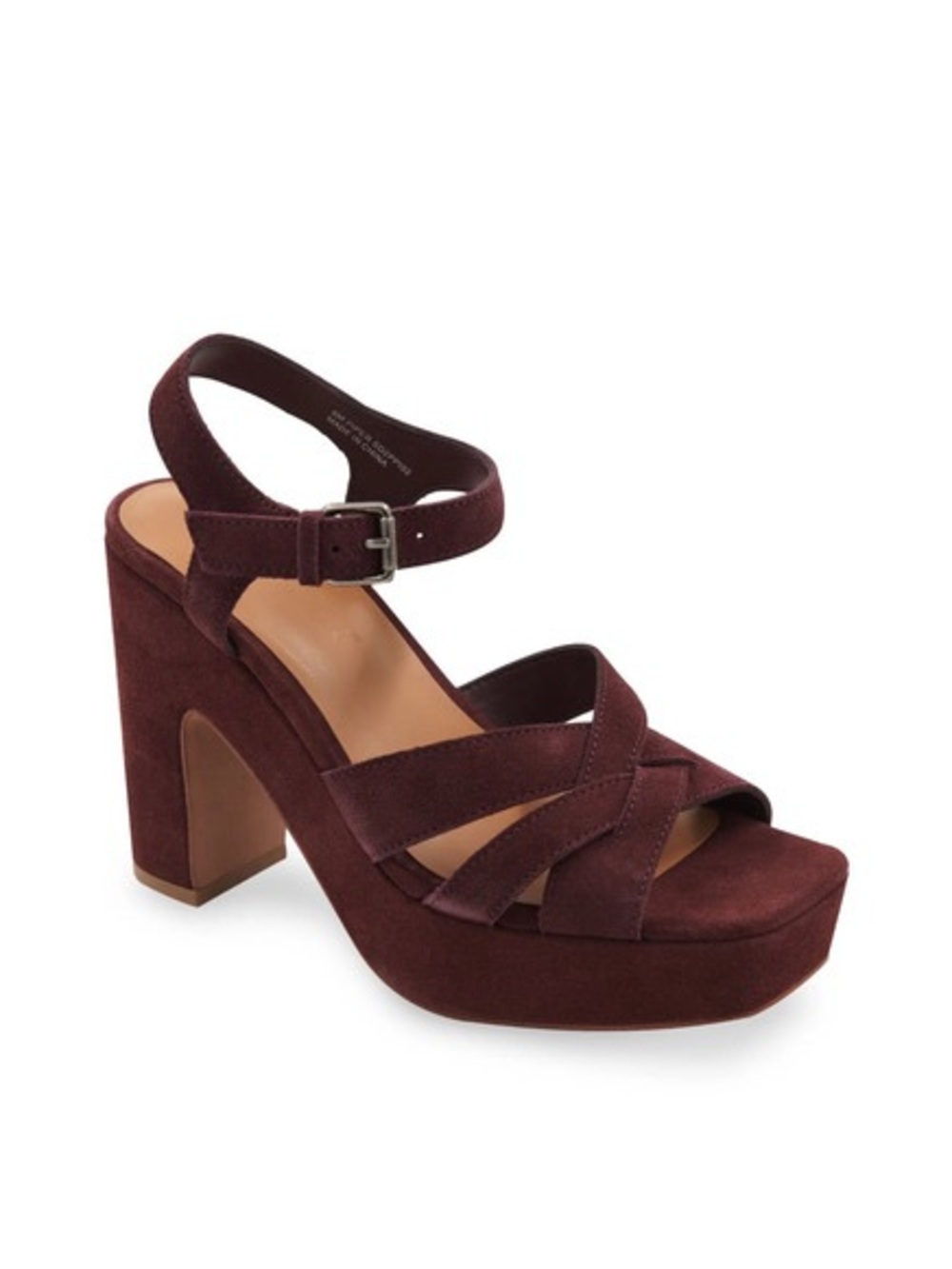 Splendid Brown Suede Platform Ankle-Strap Sandal